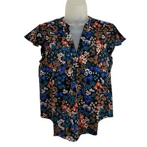 NWT Premise Women’s Blouse Short Sleeve Floral Casual Lightweight Sz Small